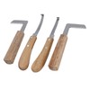 4pcs Hoof Knife Carbon Steel Wooden Handle Left and Right