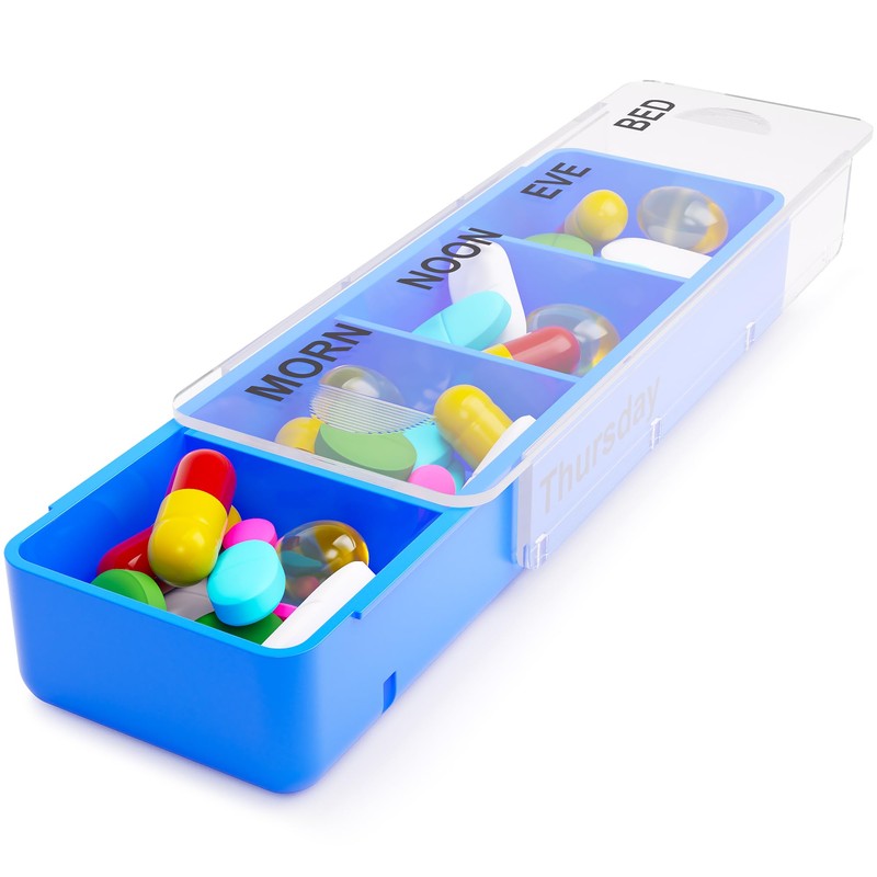 JFA Medical Weekly Stackable Pill Box Organiser/Reminder for Medicines Supplements,
