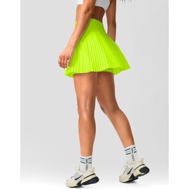 SANTINY Pleated Tennis Skirt for Women with Pockets Shorts Women's High Waisted Lightweight Athletic Golf Skorts Skirts for Casual(Highlight Green_M)