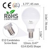 Simba Lighting LED Candelabra E12 Base G14 Small Globe 7W