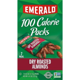 Emerald Nuts Dry Roasted Almonds, 100-Calorie Packs, 7 Count (Pack of 4)