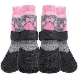 KOOLTAIL Anti Slip Dog Socks for Hot/Clod Pavement to Prevent Licking Paws for Hardwood Floors, Traction Rain Snow Dog Boots & Paw Protectors with Grip,Dog Shoes for Small Medium Large Senior Dogs L