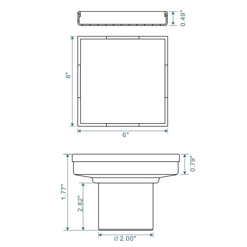 Matte Black Square Shower Drain, HIDROP SUS 304 Stainless Steel
