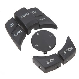 Jadeshay Car Centre Console Multimedia Control Button Knob Kit, ABS Anti Scratch Stylish Multimedia Button Cover Trim for 1 3 5 Series (Matte Black)