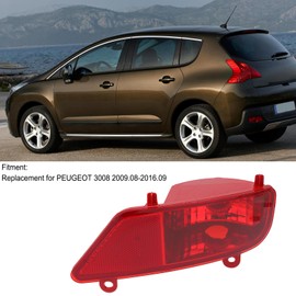 Universal Fit Rear Fog Light Assembly, Bright Red Lens LED Rear Bumper Reflectors Fog, Car Fog Light Replacement(right)