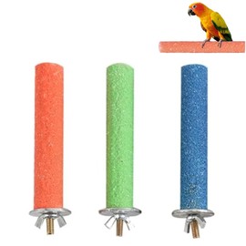 YFFSFDC Parrot Perch for Birds, Screw Down Bird Cage Parts, Bird Claw Sharpener, Parrot Standing Rod, Nail Polishing, Chewing Toy, Cage Stand, Bird Resting Place, Pet Supplies (3.9 x 0.6 inches (10 x