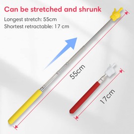 Lachilly 22 Inch Stainless Steel Retractable Teacher Pointer, Classroom Learning Telescopic Hand Pointer, Presenter Whiteboard Pointer, Finger Pointer Stick, 3 Pcs Set