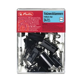 Herlitz 10411155 Vielzweckklammern 24 Stück, 32mm, Farbe schwarz