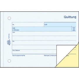 Avery Zweckform 1742 receipt small business (A6 cross, self-copy, 2x40 sheets) white/gold
