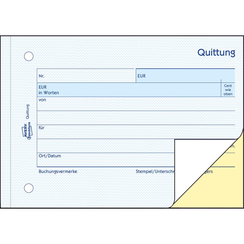 Avery Zweckform 1742 receipt small business (A6 cross, self-copy, 2x40