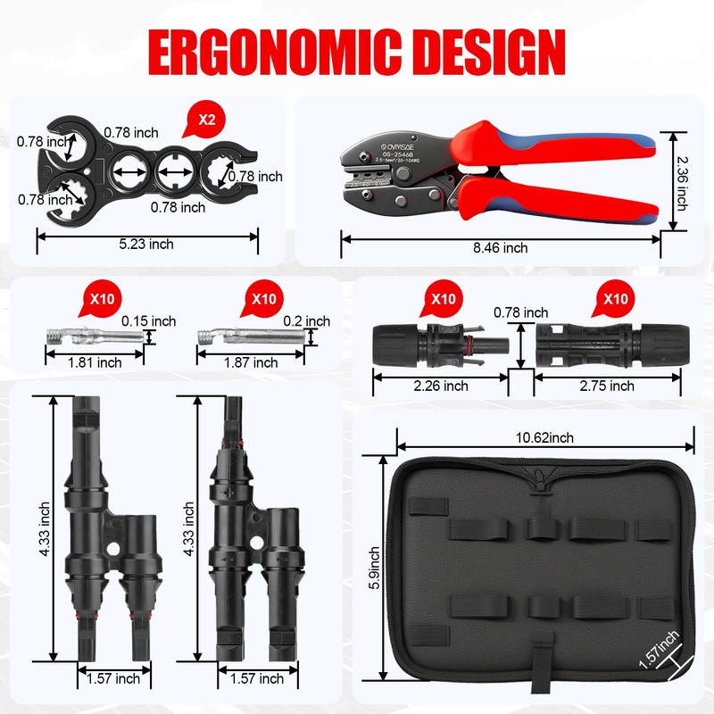 OYMSAE Solar Crimper Tool Kit with Y Connector - 24