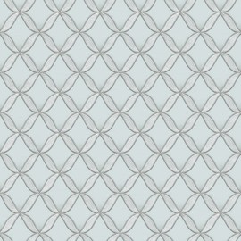 CONCORD WALLCOVERINGS ™ Sample for Display Purpose only Geometric Textured Wallpaper Featuring Petals, Mint Silver, 7 in x 10 in; FT221223