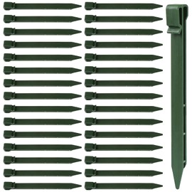 20 Pcs Plastic Ground Stakes 9.6 Inch Landscape Edging Stakes Tent Pegs Spikes for Campings Outdoor Edging and Terrace Board and Garden Lawn, Sturdy Canopy Stakes for Sand Beach Woods(Green)
