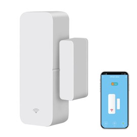 WiFi Door Sensor Window Detector: Smart Window Contact Sensor, Wireless Magnetic Door Open Detector with Free Notification Alerts, Compatible with Alexa Google Assistant (1-Pack)