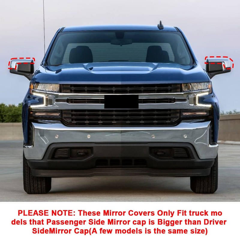 sportuli Black Mirror Cap Cover Trim Replace for 2019-2025 Chevy