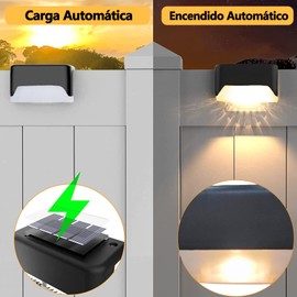 MITEGELO 4 Piezas Luces Solares para Exterior Jardin, Luces de Cubierta Solares para Usar con Luces Solares para Exteriores Pasarelas, Patios, Jardines, Escaleras, Escalones y Vallas. Amarillo Cálido.