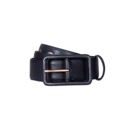 AllSaints Women's 1.5 Inch Leather Belt, Adjustable with a Wrapped Buckle, Black, X-Large