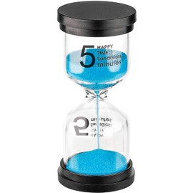 Sand Hourglass Timer 5 Minutes: Plastic Sand Clock 5 Minutes, Large Blue Sand Watch 5 Min, Colorful Hour Glass Sandglass Timer for Kids, Games, Classroom, Kitchen, Decorative