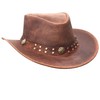BRANDSLOCK Cowboy Hat Women Men Real Leather Western Style Wide