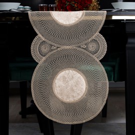 Lace Table Runner for Dining Room, Kitchen, Bedroom - Dresser Runners , Lace Doilies for Tables and Home Decor- Floral Farmhouse Table Runner, Dresser Scarf for Vintage Wedding Decor, (R.Brown)