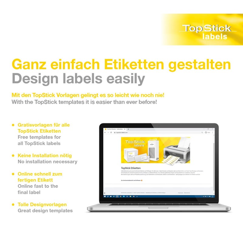 Top Stick 8702 Universal Labels 70 x 25.4 mm White