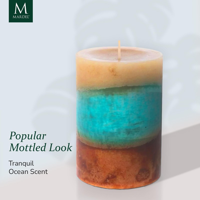 Beach House 3-Layer Mottled Pillar Candle