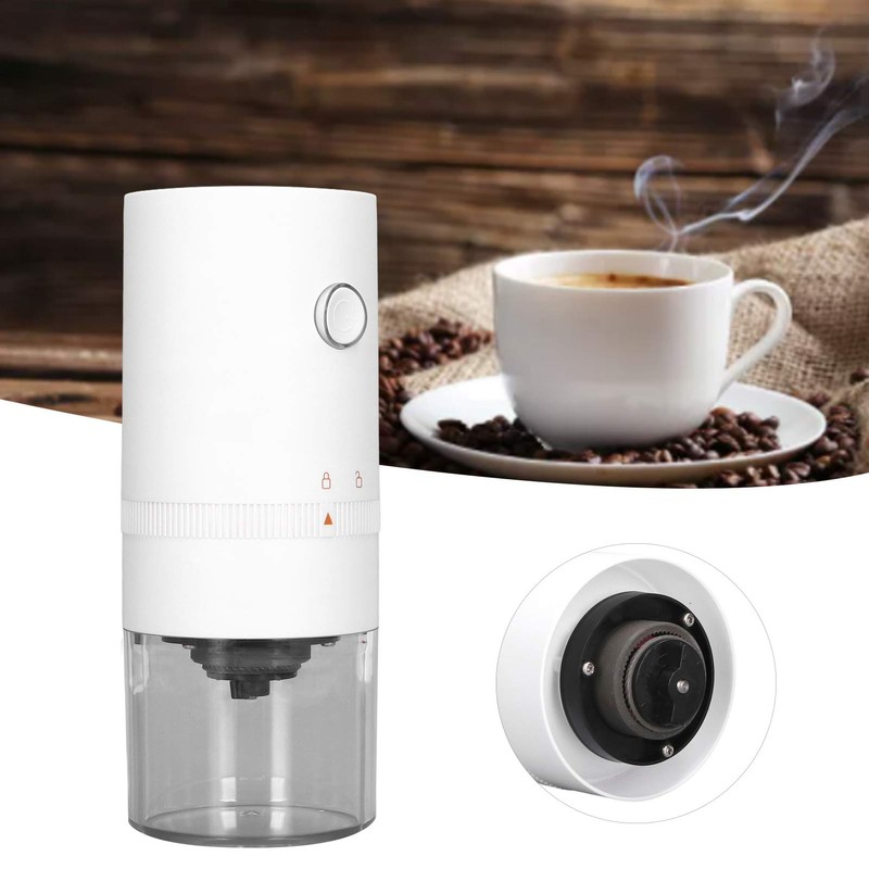 Coffee Grinder Portable Small Electric Rechargeable Household Automatic Coffee GrinderWhite