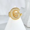Cicy Bell Initial Rings for Women 14k Gold Plated Cubic