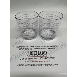 ISLAND OASIS 10 OZ. MEASURING CUPS. SET OF TWO (2) - BRAND NEW.  OEM PART #40001