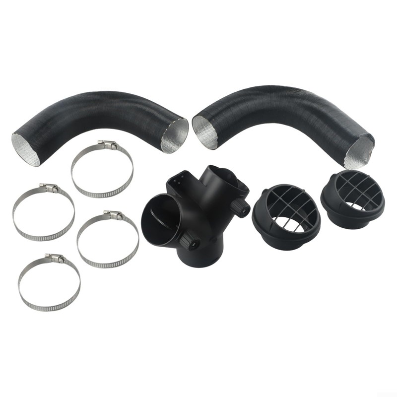 Functional 60mm Y Piece Hot Air Outlet & Chrome Hose