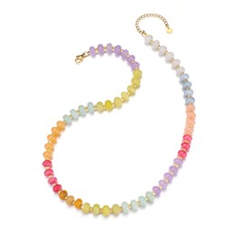 JSDDE Colorful Beaded Necklace for Women Girls Crystal Summer Beach Necklaces Bohemian Gemstone Necklace Jewelry Birthday Gifts #3