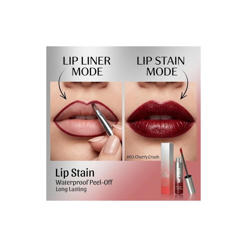 Combo de tinte labial y delineador de labios, tinte labial