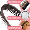 Alpinleux 3 Pcs Headband with Teeth,4.3"×0.7", Black, Coffee, Khak