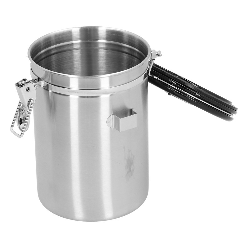 Coffee Beans Canister with Exhaust Valve Stainless Steel Storage Sealing