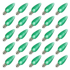 Vickerman 648063-0.96 watt 130 Volt C9 Green LED Light Bulb (25 Pack) Christmas Light Bulbs (XLEDSC94-25)