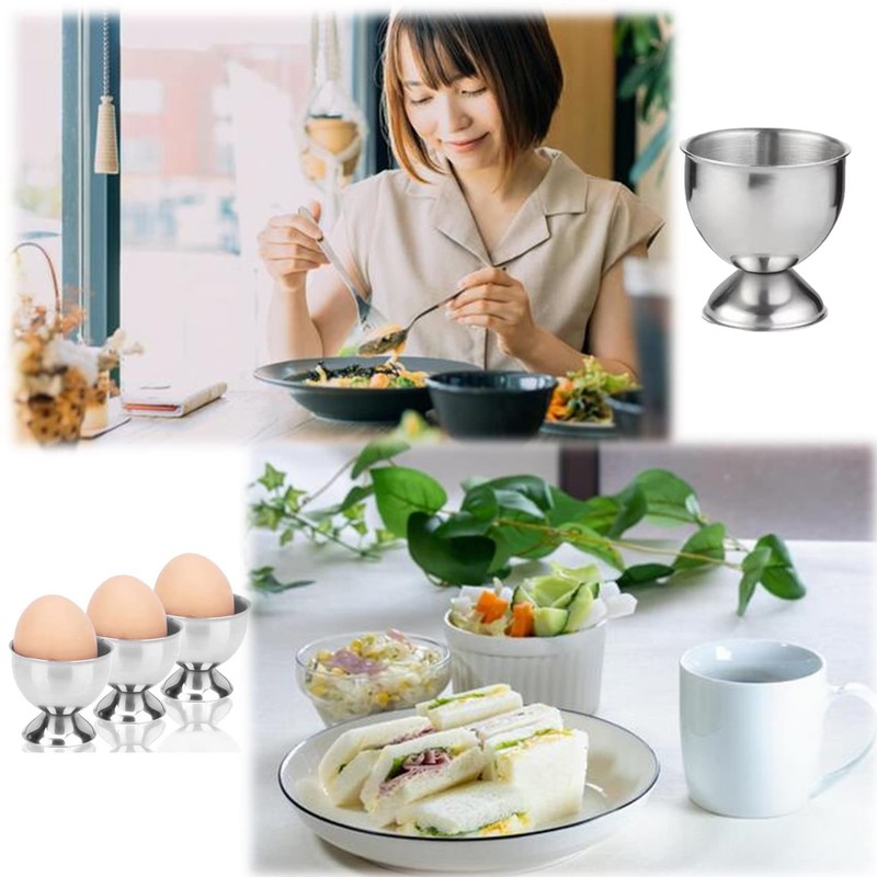 NOELAMOUR Egg Stand Egg Cup Egg Stand Stainless Steel Boiled
