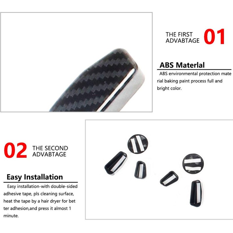 Korlot Carbon Fiber Seat Adjustment Button Cover Trim For Dodge