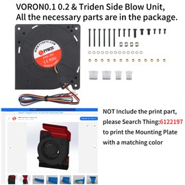 FYSETC 3D Printer Part - Voron0.2 24V 12032 Auxiliary Cooling Fan - Perfect Extruder Cooler Brushless Blower: NO Printable Accessory Enhanced Airflow Low Vibration Side Blow Unit for Voron0.1 Triden