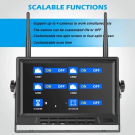 iPoster Digital Wireless 7" Quad Monitor DVR 2x AHD Reversing Backup Camera Caravan Rv