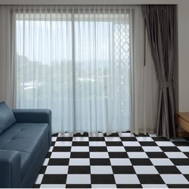 Spiareal 48 Pieces Peel and Stick Floor Tiles Vinyl Flooring 12 x 12 Inch Stick on Floor Tile Self Adhesive Waterproof DIY for Bathroom Kitchen Bedroom Living Room(Plaid)
