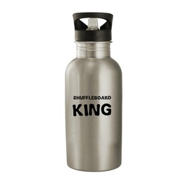 Molandra Products Shuffleboard King - Stainless Steel 20oz Water Bottle, Silver