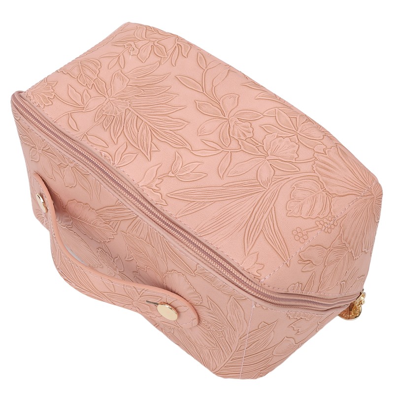 Make Up Cosmetic Bag PU Leather 180 Degree Opening Large
