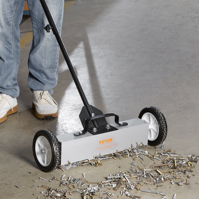 VEVOR 45Lbs Rolling Magnetic Sweeper with Wheels, Push-Type Magnetic Pick