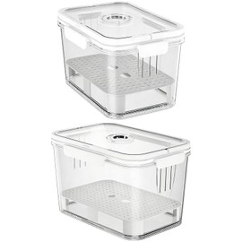Toyosport 2 Pcs Airtight Bread Box, Bread Storage Container, Bread Loaf Container with Time Recording, Large 5500ML & Small 2300ML
