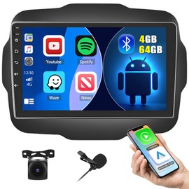 [4G+64G] Inefala for Jeep Renegade 2015-2020 Android Car Radio Stereo with Wireless Carplay Android Auto, 9 Inch HD Touchscreen with WiFi GPS Bluetooth5.0 FM/RDS 32EQ SWC Canbus Backup Camera MIC