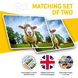 Rectangle Stickers (Set of 2) 10cm - Cute Sheep Lamb Face Animals Farm 8389