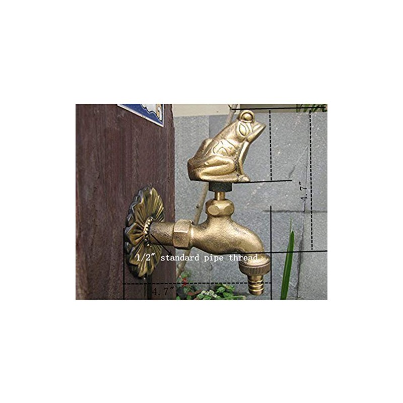 TINTON LIFE Decorative outdoor garden faucet retro brass water hose