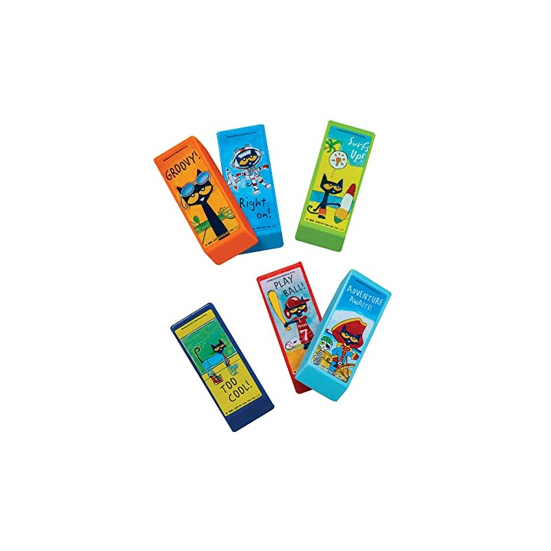 Raymond Geddes Pete The Cat Beveled Erasers for Kids (24