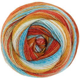 LANA GROSSA Gomitolo Arte Wick Yarn with Different Degrade Colour Gradients, Hand Knitting Yarn Made of 60% Virgin Wool and 40% Polyacrylic, 200 g Wool for Knitting and Crocheting, 700 m Yarn
