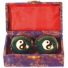 Qi Gong Kugel Enamel Yin Yang Green 45 mm